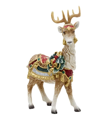 Fitz and Floyd Noel Holiday Standing Deer Candle Holder, 10.25-in