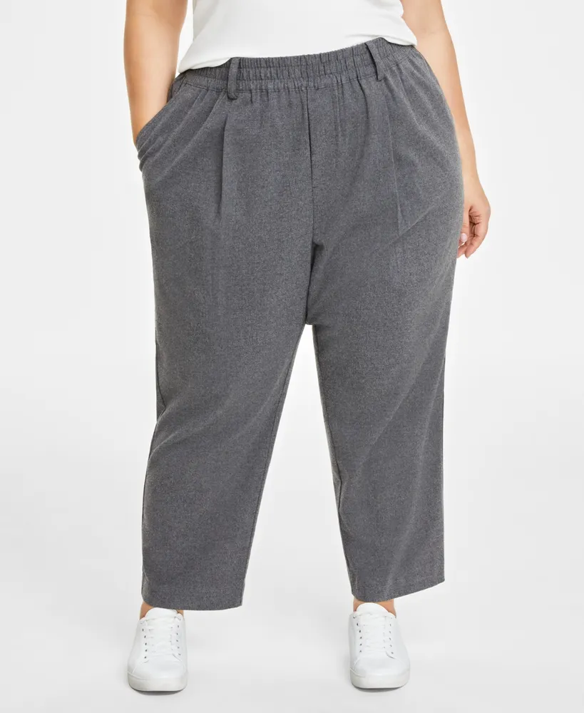 On 34th Plus Brushed Relaxed Ankle Pants, Created for Macy's