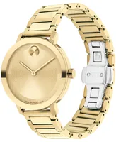 Movado Women's Bold Evolution 2.0 Swiss Quartz Ionic Plated Light Gold-Tone 2 Steel Watch 34mm