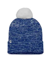 Women's Fanatics Blue Vancouver Canucks Glimmer Cuffed Knit Hat with Pom