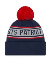 Preschool Boys and Girls New Era Navy New England Patriots Repeat Cuffed Knit Hat with Pom