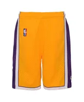 Big Boys Mitchell & Ness Gold Los Angeles Lakers Hardwood Classics Swingman Shorts