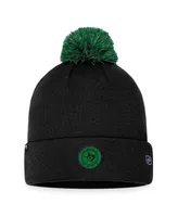 Men's Fanatics Black Dallas Stars 2023 Nhl Draft Cuffed Knit Hat with Pom