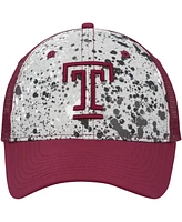 Men's Colosseum Gray, Cherry Temple Owls Love Fern Trucker Snapback Hat