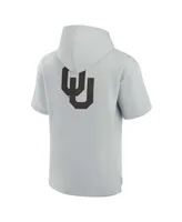 Men's and Women's Fanatics Signature Gray Oklahoma Sooners Super Soft Fleece Short Sleeve Pullover Hoodie