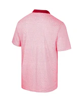 Men's Colosseum White, Crimson Alabama Crimson Tide Print Stripe Polo Shirt