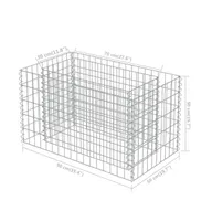 vidaXL Gabion Raised Bed Galvanized Steel 35.4"x19.7"x19.7"