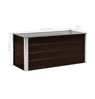 Garden Raised Bed Brown 39.4"x15.7"x17.7" Galvanized Steel