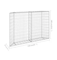 vidaXL Trapezium Gabion Raised Bed Galvanized Steel 59.1"x7.9"x39.4"