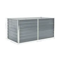 Raised Garden Bed 63"x31.5"x30.3" Galvanized Steel Gray