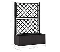 Garden Raised Bed with Trellis and Self Watering System Anthracite