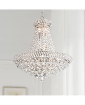 Diana Nickel Silver Clear Crystal Beads Chandelier Lighting 20" Wide Modern 12