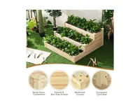 3-Tier Raised Garden Bed Wood Planter Kit for Flower Vegetable Herb