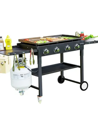 Sugift 60000BTU 4 Burner Foldable Outdoor Propane Gas Grill in Black