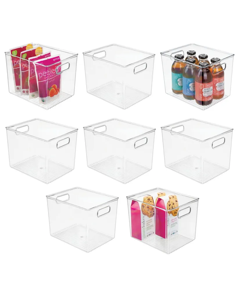 mDesign Large Deep Plastic Kitchen Storage Organizer Bin with