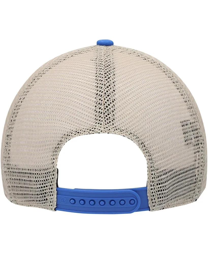 Men's '47 Brand Royal, Natural Los Angeles Rams Head Trawler Trucker Clean Up Snapback Hat