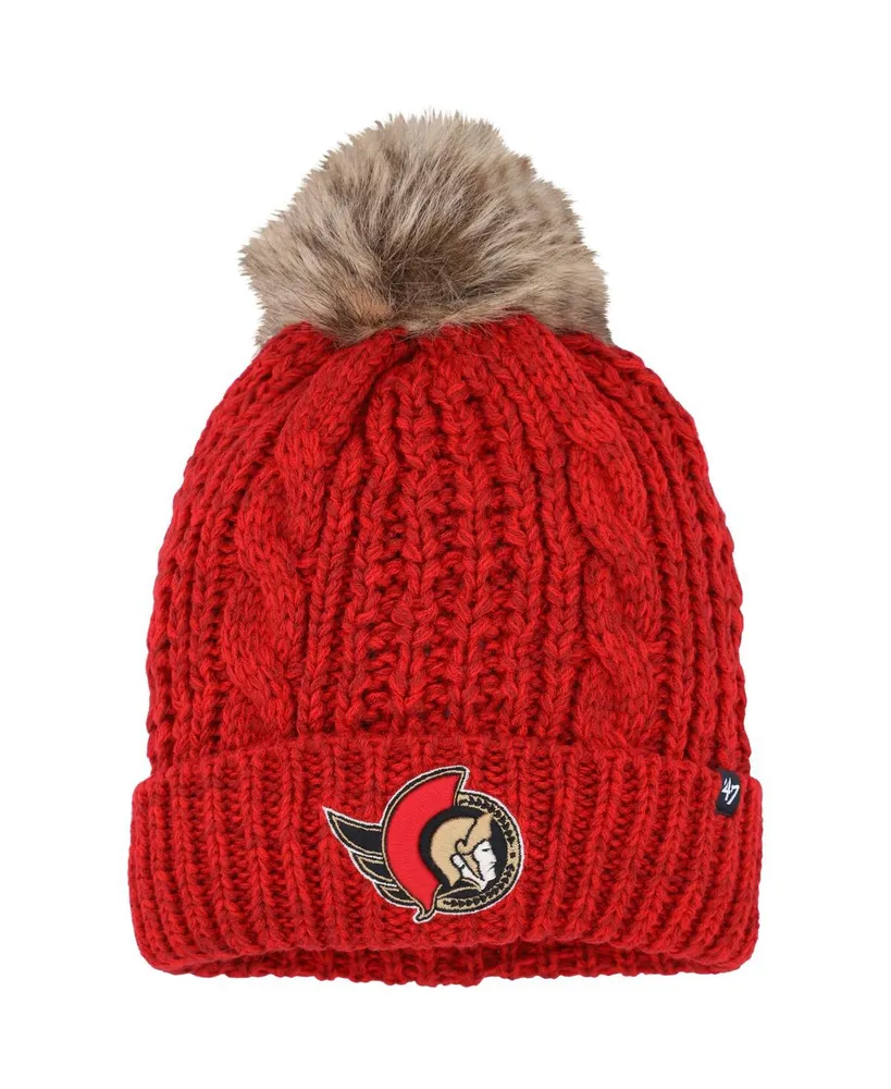 Women's '47 Brand Red Ottawa Senators Meeko Cuffed Knit Hat with Pom