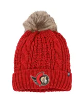 Women's '47 Brand Red Ottawa Senators Meeko Cuffed Knit Hat with Pom