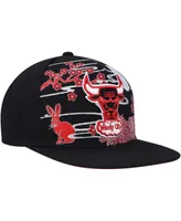 Men's Mitchell & Ness Black Chicago Bulls Hardwood Classics Asian Heritage Scenic Snapback Hat