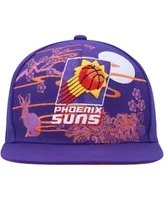 Men's Mitchell & Ness Purple Phoenix Suns Hardwood Classics Asian Heritage Scenic Snapback Hat