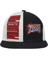 Men's Mitchell & Ness Cream Philadelphia 76ers Hardwood Classics Pop Snapback Hat