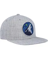 Men's Mitchell & Ness Heather Gray Minnesota Timberwolves Hardwood Classics 2.0 Snapback Hat