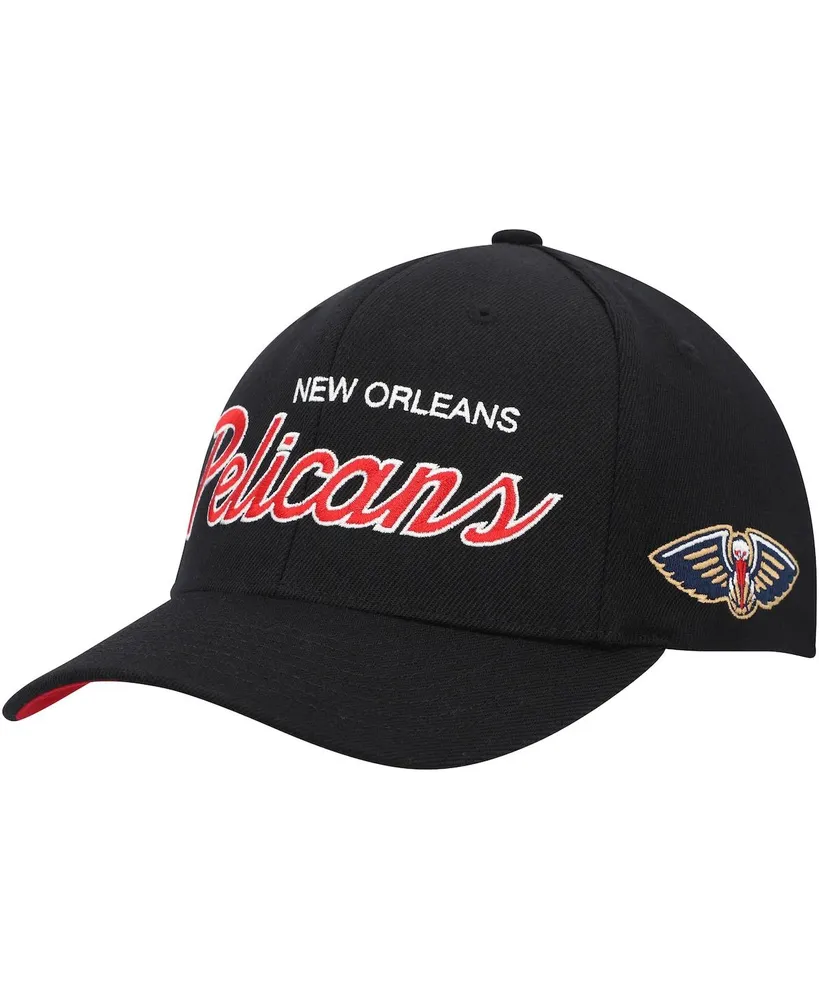 Men's Mitchell & Ness Black New Orleans Pelicans Mvp Team Script 2.0 Stretch Snapback Hat