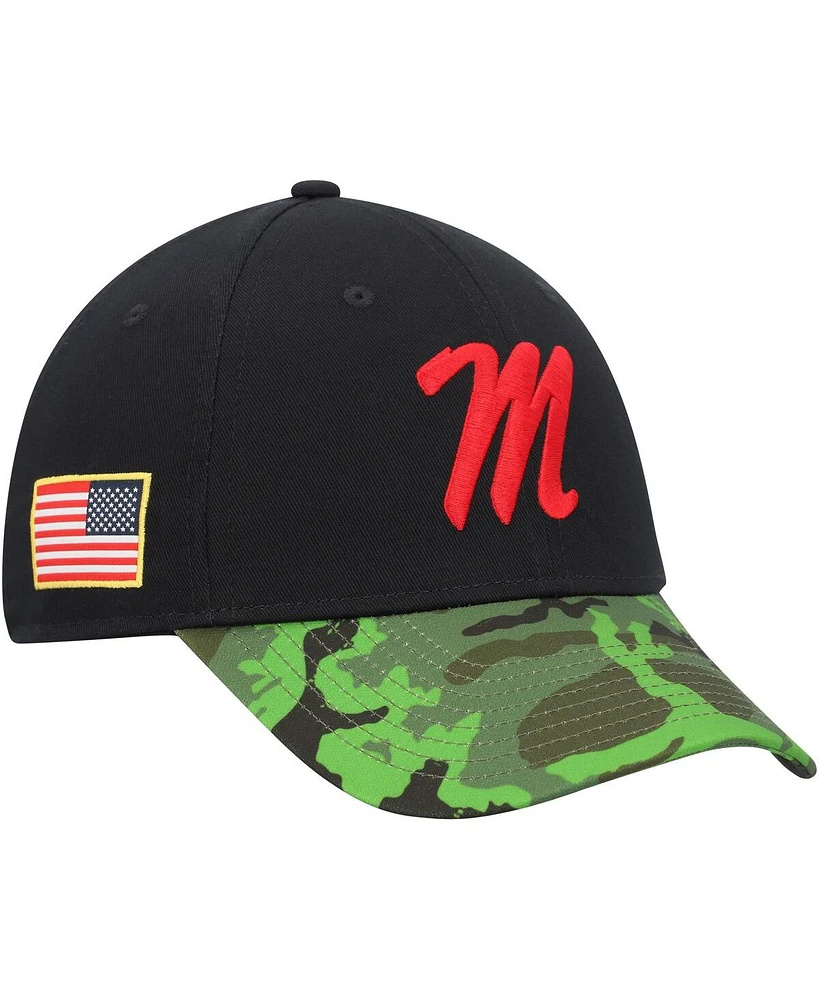 Men's Nike Black, Camo Ole Miss Rebels Veterans Day 2Tone Legacy91 Adjustable Hat