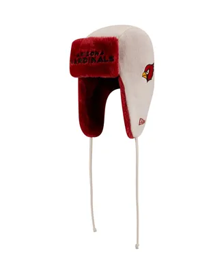 Men's New Era White Arizona Cardinals Helmet Head Trapper Knit Hat