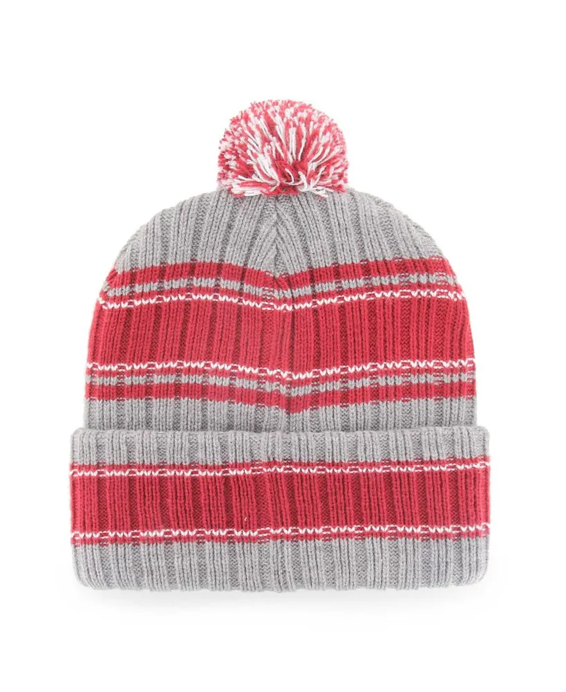 Men's '47 Brand Gray Alabama Crimson Tide Rexford Cuffed Knit Hat with Pom