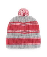 Men's '47 Brand Gray Alabama Crimson Tide Rexford Cuffed Knit Hat with Pom