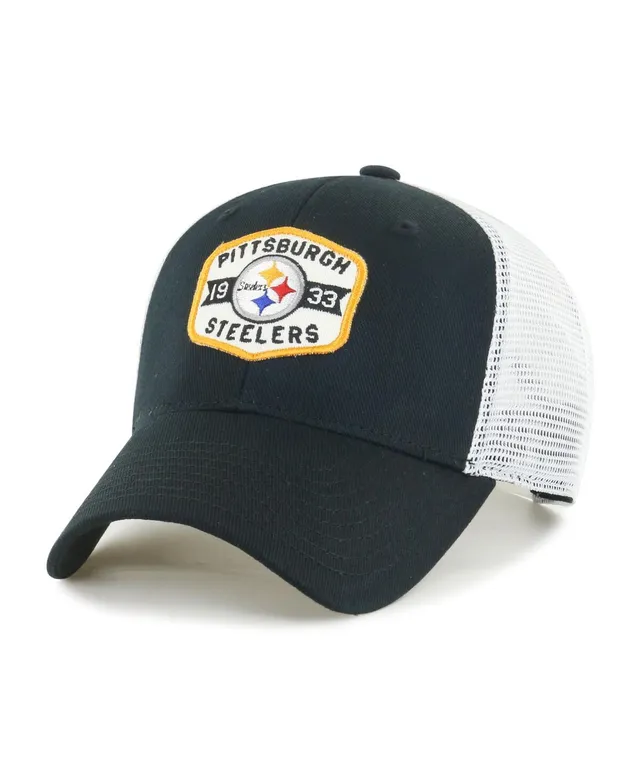 : Fan Favorite Men's Black/White Pittsburgh Steelers Gannon  Snapback Hat : Sports & Outdoors