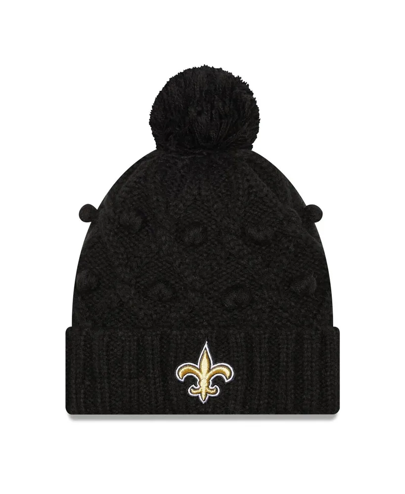 Women's New Era Black New Orleans Saints Toasty Cuffed Knit Hat with Pom
