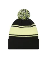 Men's New Era Black Utah Jazz Chilled Cuffed Knit Hat with Pom