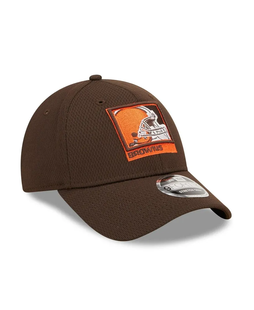 Men's New Era Brown Cleveland Browns Framed Af 9FORTY Snapback Hat