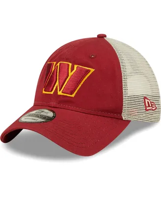 Men's New Era Burgundy, Natural Washington Commanders Loyal 9TWENTY Trucker Hat