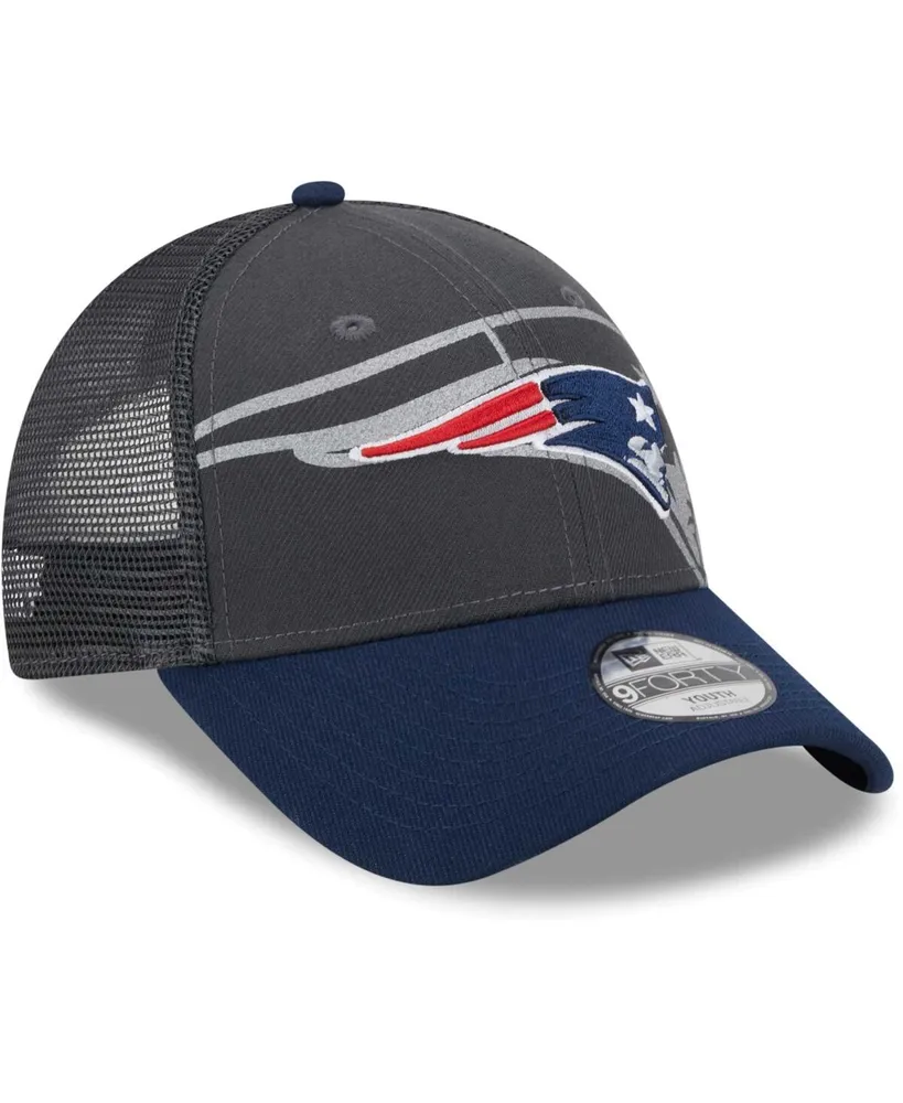 Big Boys and Girls New Era Graphite New England Patriots Reflect 9FORTY Adjustable Hat