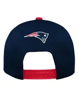 Big Boys and Girls Navy New England Patriots On Trend Precurved A-Frame Snapback Hat