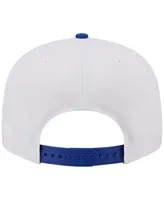 Men's New Era White Philadelphia 76ers Team Stack 9FIFTY Snapback Hat