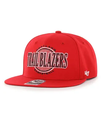Men's '47 Brand Red Portland Trail Blazers High Post Captain Snapback Hat