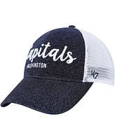 Women's '47 Brand Navy, White Washington Capitals Encore Mvp Trucker Snapback Hat