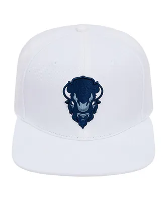 Men's Pro Standard White Howard Bison Mascot Evergreen Wool Snapback Hat
