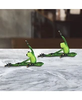 Fc Design 2-pc Frog Doing Yoga Head to Knee Pose 8"H Statue Funny Animal Decoration Figurine Home Decor Perfect Gift for House Warming, Holidays and B