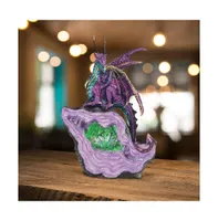 Fc Design 6.75"H Pink/Purple Dragon on Green Faux Crystal Stone with Led Light Statue Fantasy Decoration Figurine Home Decor Perfect Gift for House Wa