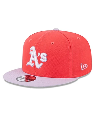 Men's New Era Red, Purple Oakland Athletics Spring Basic Two-Tone 9FIFTY Snapback Hat