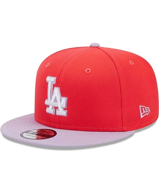 Men's New Era Red, Purple Los Angeles Dodgers Spring Basic Two-Tone 9FIFTY Snapback Hat