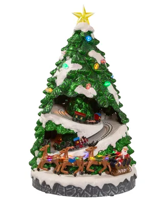 Kurt Adler 15.7" Battery Operated Lighted Musical Christmas Tree with Moving Train