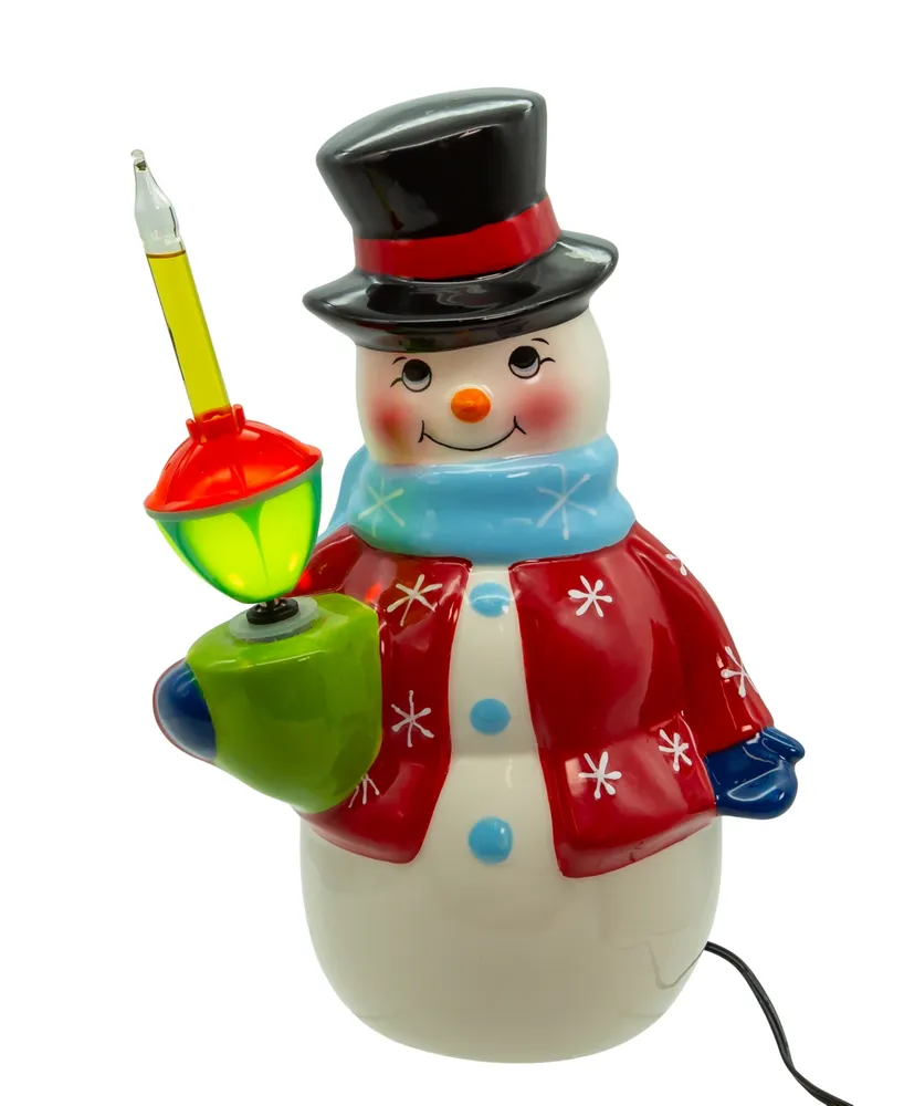 Kurt Adler 10" Ceramic Snowman with Bubble Light