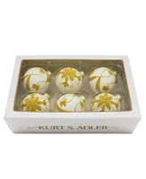 Kurt Adler 80mm Balls with Beads, 6 Piece Set