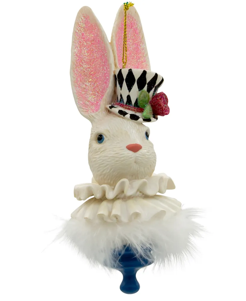 Kurt Adler 6.5" Resin Hollywood Hats Rabbit Ornament